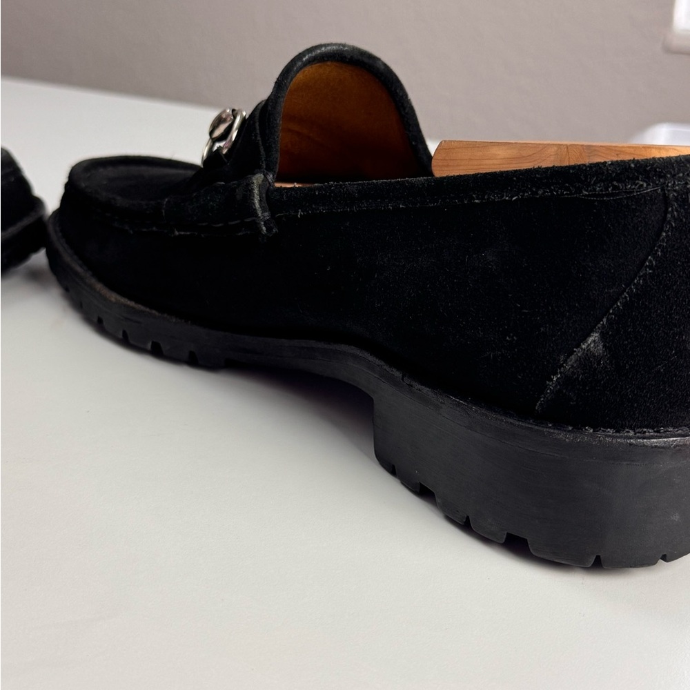 Gucci Mens Horsebit Black Suede Leather  Loafers Shoes Size 10.5 - Picture 13 of 17
